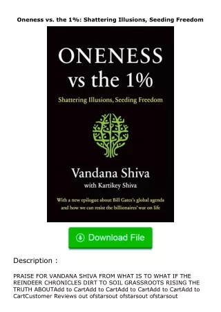 [PDF]❤READ⚡ Oneness vs. the 1%: Shattering Illusions, Seeding Freedom