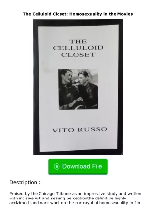 Download⚡(PDF)❤ The Celluloid Closet: Homosexuality in the Movies