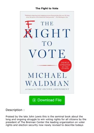 PDF✔Download❤ The Fight to Vote