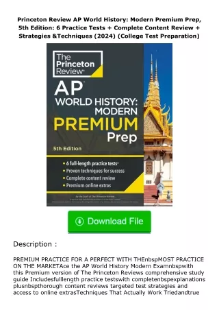 pdf❤(download)⚡ Princeton Review AP World History: Modern Premium Prep, 5th Ed