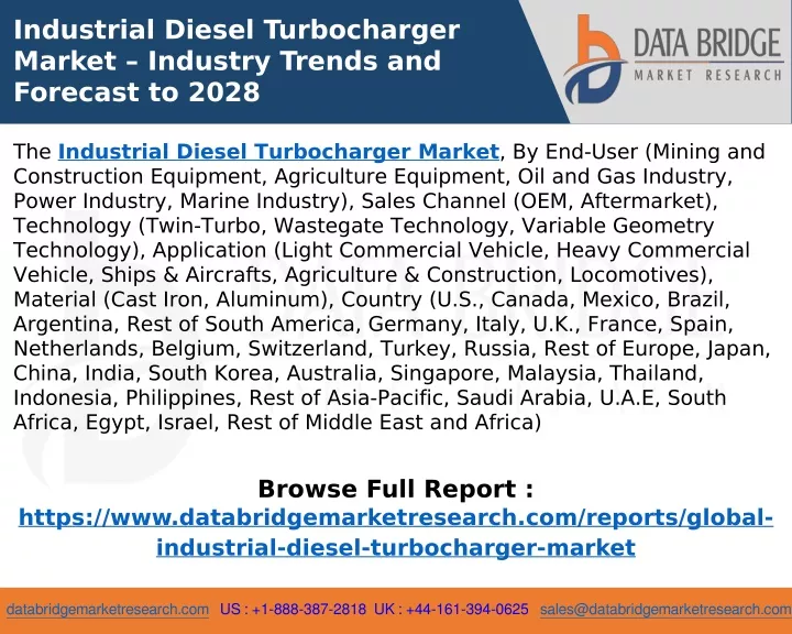 industrial diesel turbocharger market industry