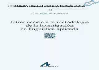 PDF✔️Download❤️ Introducción a la metodología de la investigación en lingüística aplicada