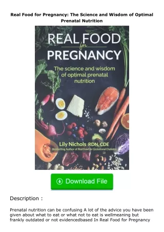 ❤️get (⚡️pdf⚡️) download Real Food for Pregnancy: The Science and Wisdom of Op