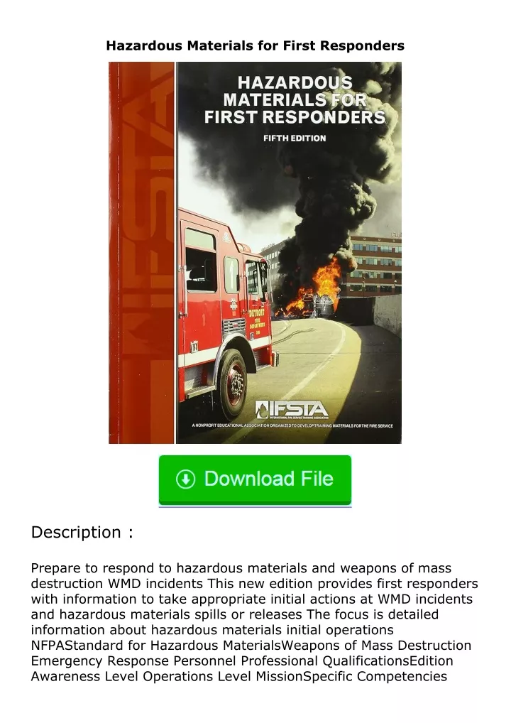 PPT - ️READ ️Online Hazardous Materials for First Responders PowerPoint ...