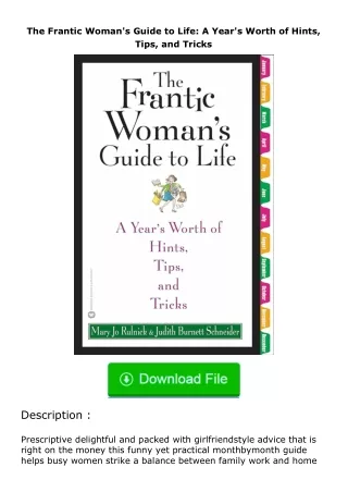 ✔️download⚡️ (pdf) The Frantic Woman's Guide to Life: A Year's Worth of Hints,