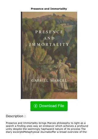 full✔download️⚡(pdf) Presence and Immortality