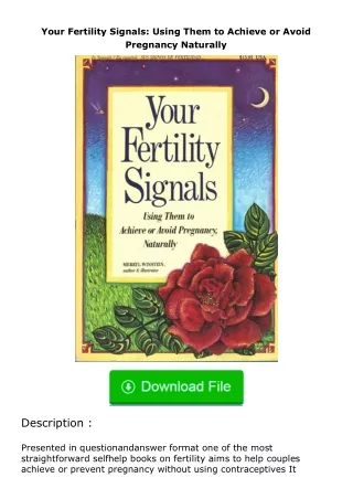 (❤️pdf)full✔download Your Fertility Signals: Using Them to Achieve or Avoid Pr