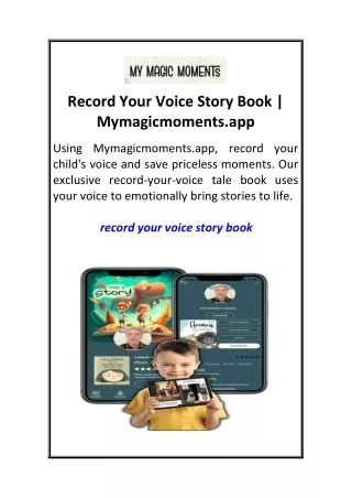 Record Your Voice Story Book  Mymagicmoments.app