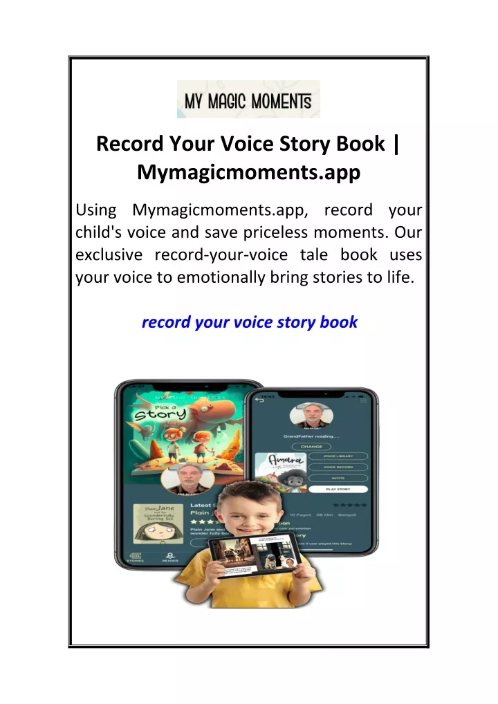 record your voice story book mymagicmoments app