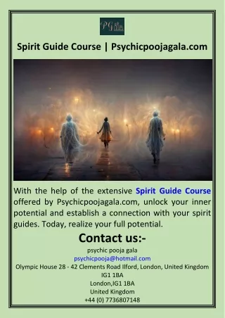 Spirit Guide Course  Psychicpoojagala.com