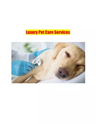 Luxury Pet Care Services