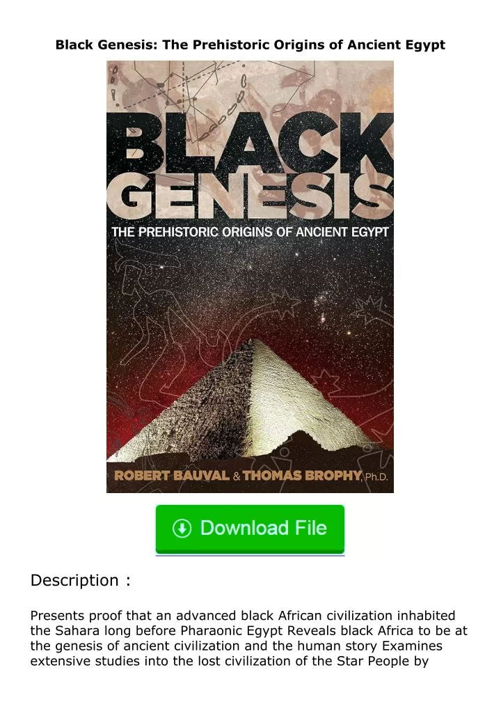 PPT - pdf (download)⚡ Black Genesis: The Prehistoric Origins of Ancient ...