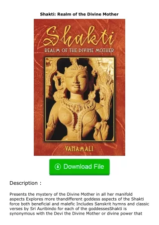 Download⚡PDF❤ Shakti: Realm of the Divine Mother