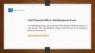 Chief Financial Officer Edenthorpesearch.com