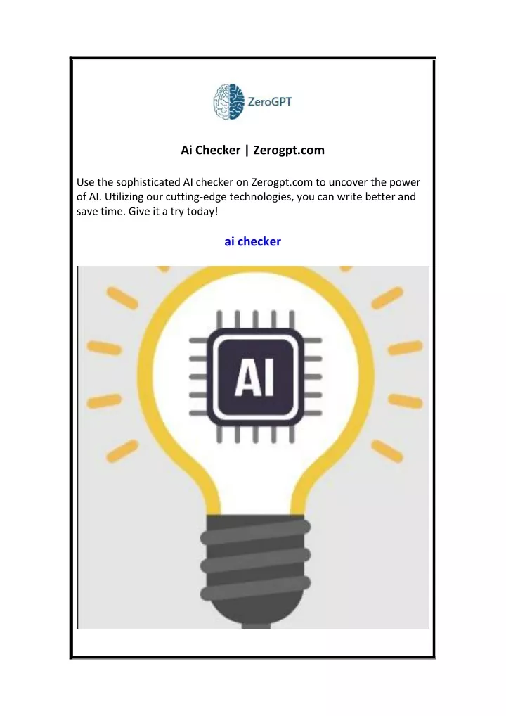 ai checker zerogpt com