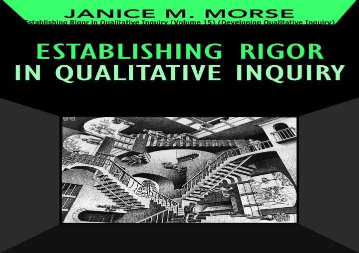 establishing rigor in qualitative inquiry volume