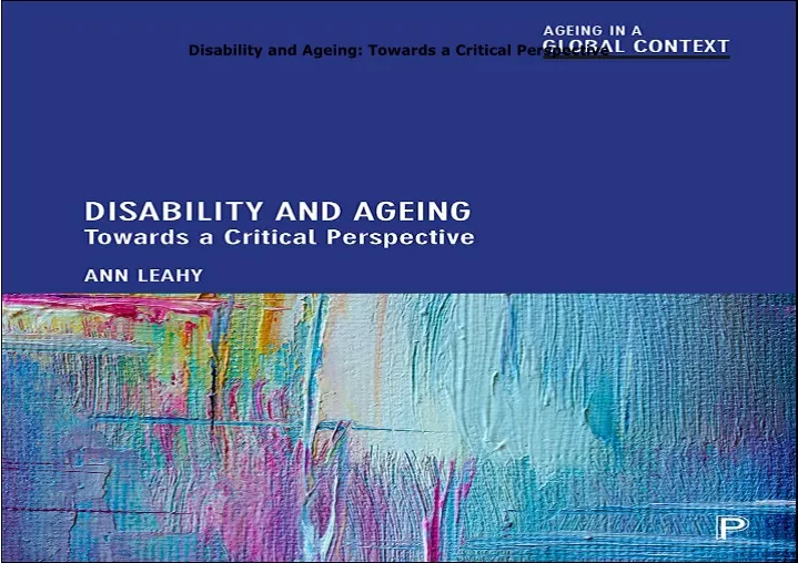 disability and ageing towards a critical