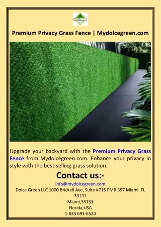 Premium Privacy Grass Fence  Mydolcegreen.com