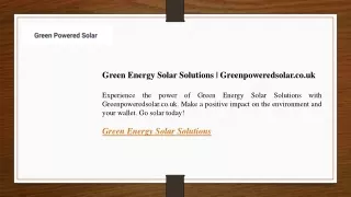 Green Energy Solar Solutions Greenpoweredsolar.co.uk