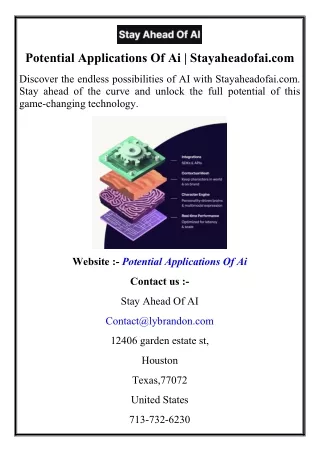 Potential Applications Of Ai  Stayaheadofai.com