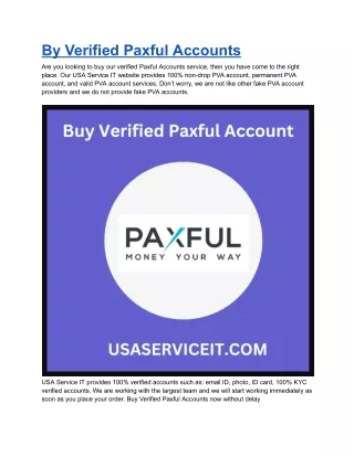 Buy Verified Paxful Accounts - Sellsinusa