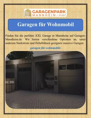 Garagen für Wohnmobil