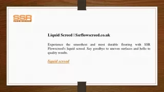 Liquid Screed Ssrflowscreed.co.uk