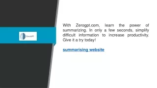 Summarising Website  Zerogpt.com