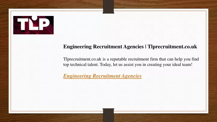 engineering recruitment agencies tlprecruitment