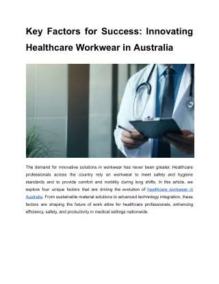 Key Factors for Success_ Innovating Healthcare Workwear in Australia
