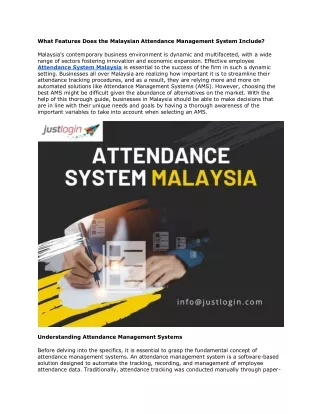 what features does the malaysian attendance