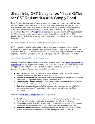 virtual office for gst registration