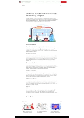 The Crucial Role of Website Maintenance for Manufacturing Enterprises