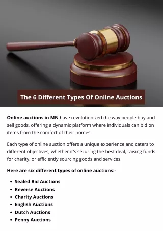 The 6 Different Types Of Online Auctions