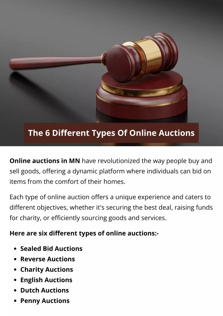 the 6 different types of online auctions