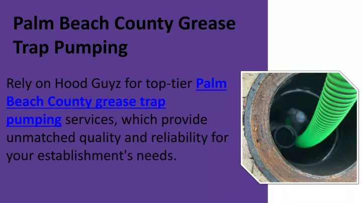 palm beach county grease trap pumping