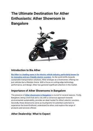 The Ultimate Destination for Ather Enthusiasts_ Ather Showroom in Bangalore