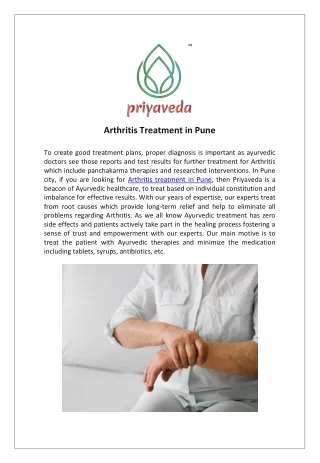 Arthritis Treatment in Pune.docx