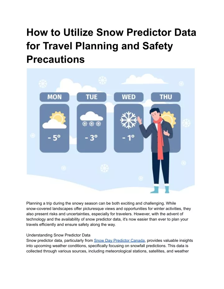 how to utilize snow predictor data for travel
