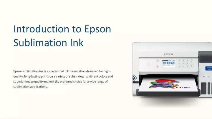 introduction to epson sublimation ink