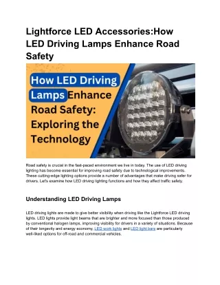 Lightforce LED Accessories_How LED Driving Lamps Enhance Road Safety