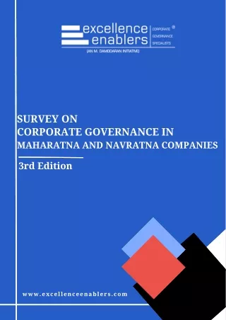 Excellence Enablers | 3rd survey on Corporate Governance Maharatna and Navratna