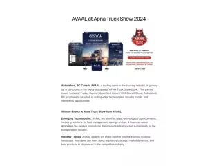 AVAAL at Apna Truck Show 2024
