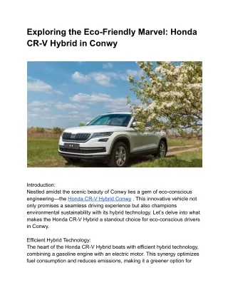 Honda CR-V Hybrid Conwy