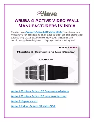 aruba 4 active video wall manufacturers in india