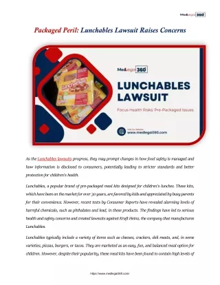 Packaged Peril  Lunchables Lawsuit Raises Concerns