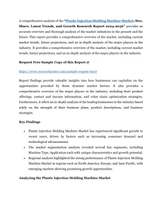 Plastic Injection Molding Machine Market; Size Research Report 2024-2036