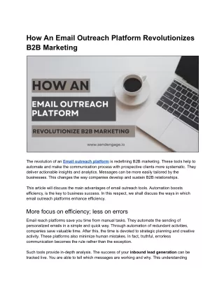 How An Email Outreach Platform Revolutionizes B2B Marketing