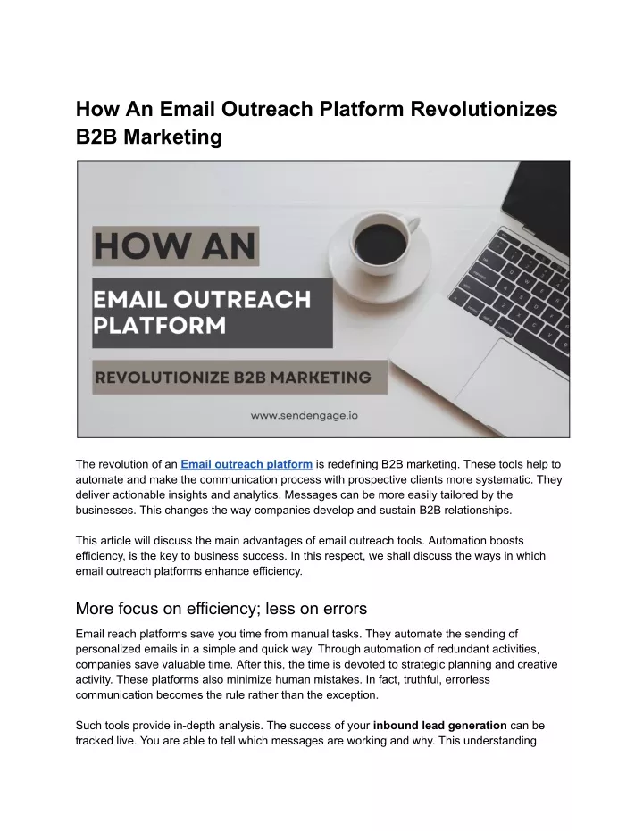 how an email outreach platform revolutionizes