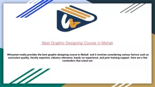 Best Graphic Designing Course in Mohali